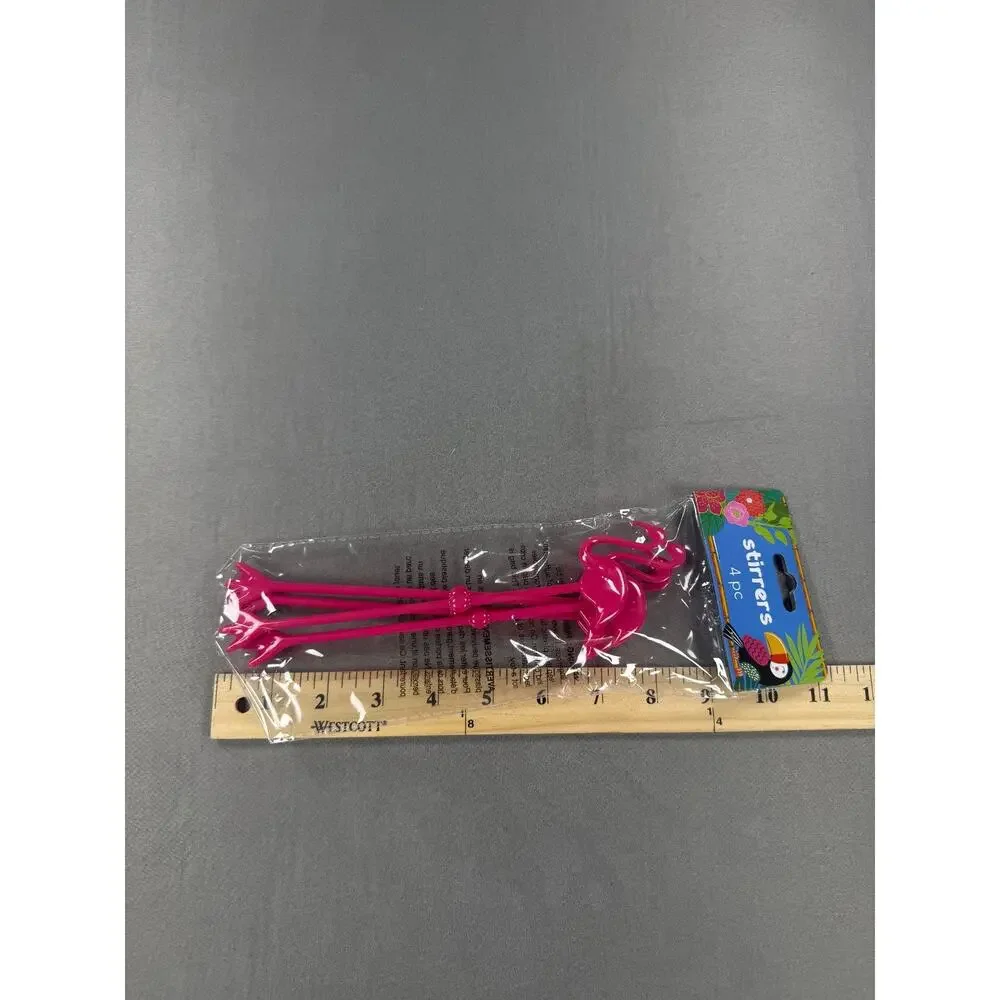 13 Flamingo Luau Supplies: Lights, Napkins, Lanterns, Server, Stirrers, Ban NWT